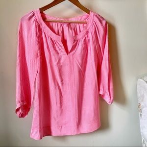 Neon pink striped Lilly Pulitzer silk top